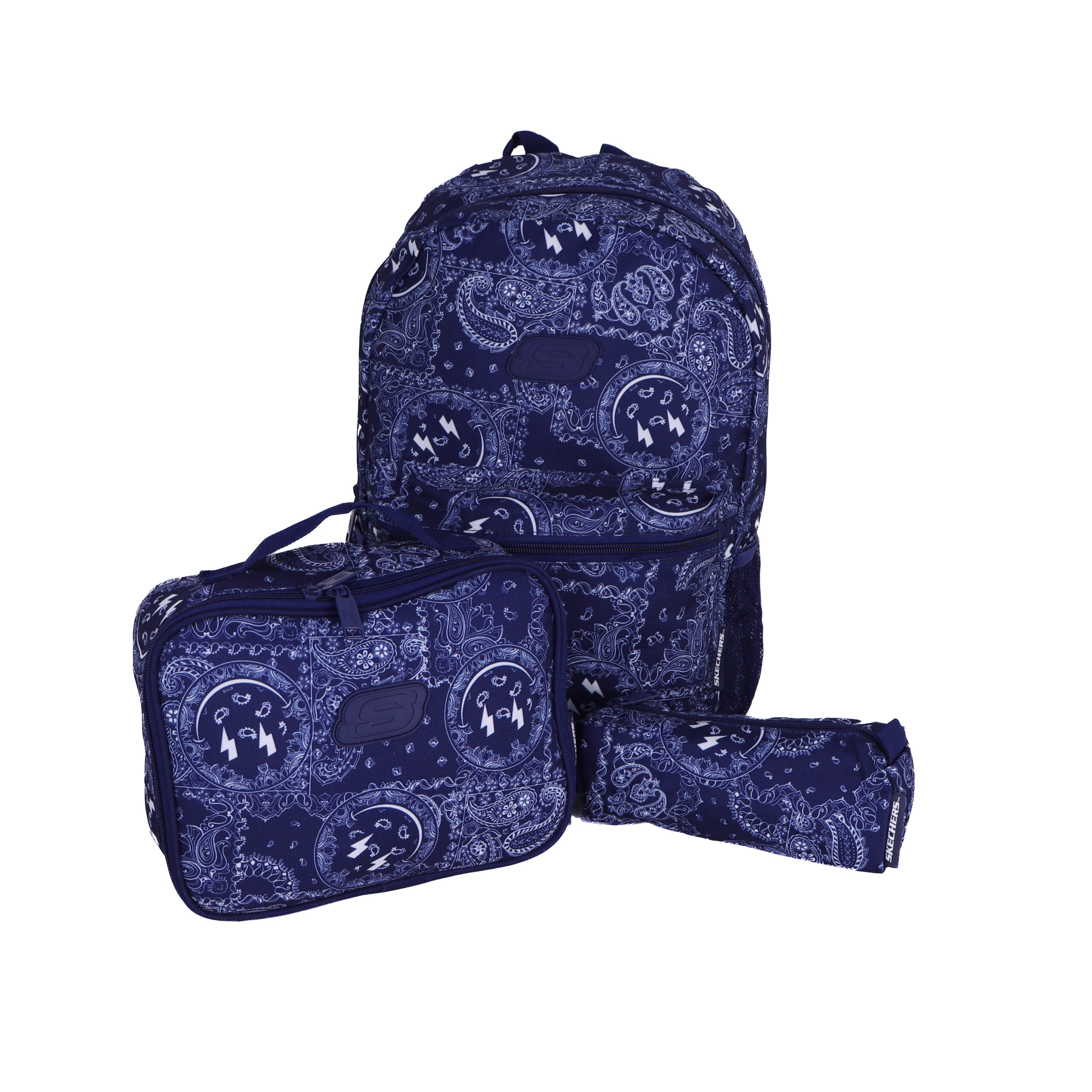 SET MOCHILA + LONCHERA + LAPICERA SKECHERS AZUL